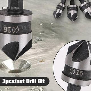 GCDHome 3 Cái Hex Countersink Boring Set Cho Kim Loại Mũi Khoan Dụng Cụ Lục Giác Thép Carbon HOT