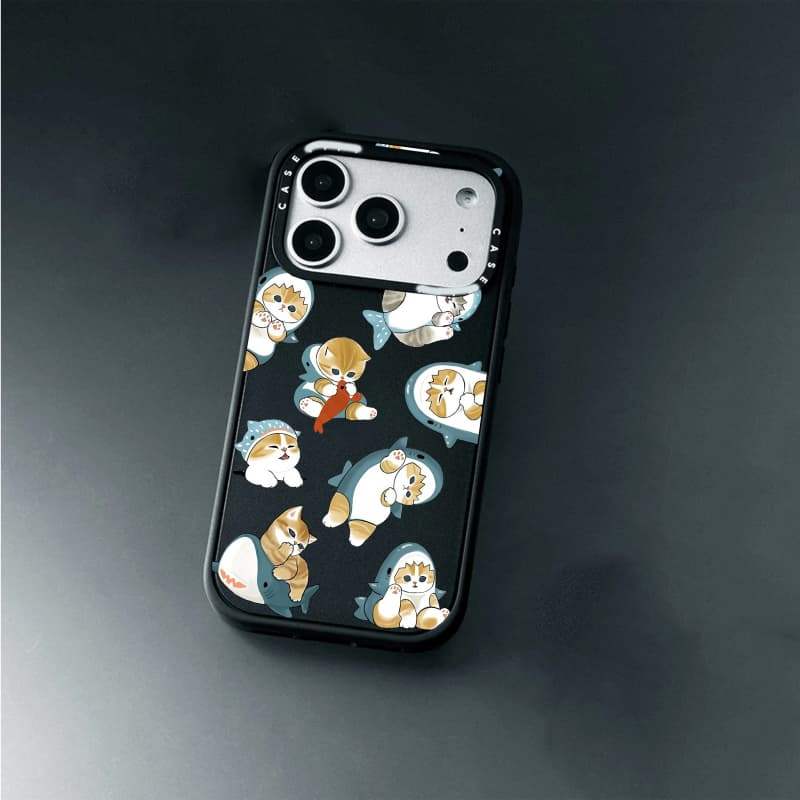 CASECASE X Shark Cat Case Phiên bản vòng máy ảnh màu trắng mờ Đen cứng hút từ tính Vỏ tác động cho Apple IPhone 13 14 15 16 17 Pro Max Air Plus có hộp