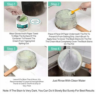 Dụng cụ nấu ăn Descaling Cleaner Pot Bottom Black Remover Black Pan Thép không gỉ Cleaner Gel Nhà bếp Loại bỏ vết bẩn Descaler Heavy Duty Cleaner