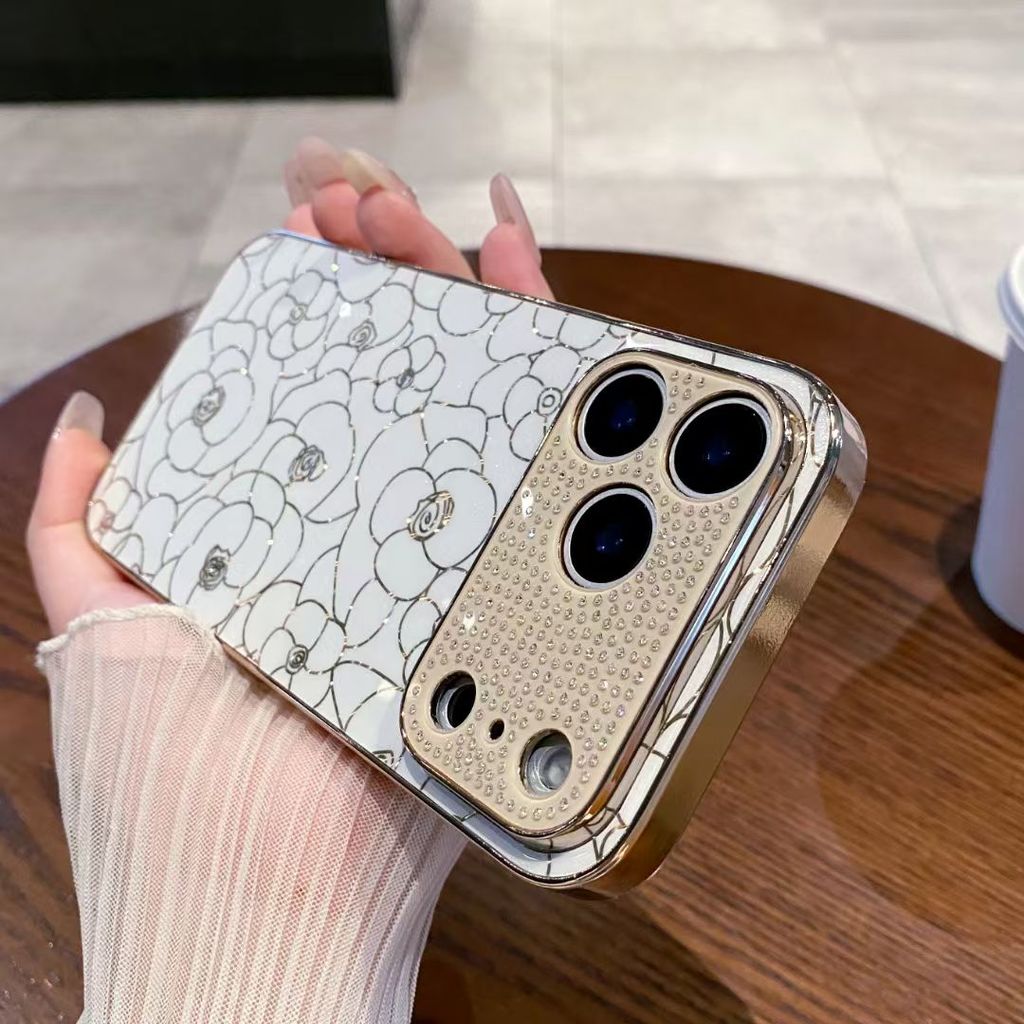 Ốp Điện Thoại Di Động Lấp Lánh Sang Trọng Cao Cấp Cho iPhone 17 PRO MAX 16 PRO MAX 15 Pro Max 14 13 PRO MAX 17AIR 14 15 16 Plus Sang Trọng Thiết Kế Họa Tiết Hoa Độc Đáo Chống Sốc