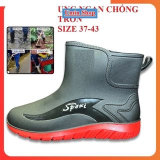 Ủng ngắn đi mưa, size 38 - 43, đế cứng, lý tưởng cho làm vườn và phượt CAO CẤP