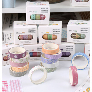 JIANWU 5 Cuộn / bộ Maple Sugar Sunset Series Kawaii Họa Tiết Phong Cảnh Chất Liệu Cắt Băng Washi Sáng Tạo Tạp Chí Văn Phòng Phẩm