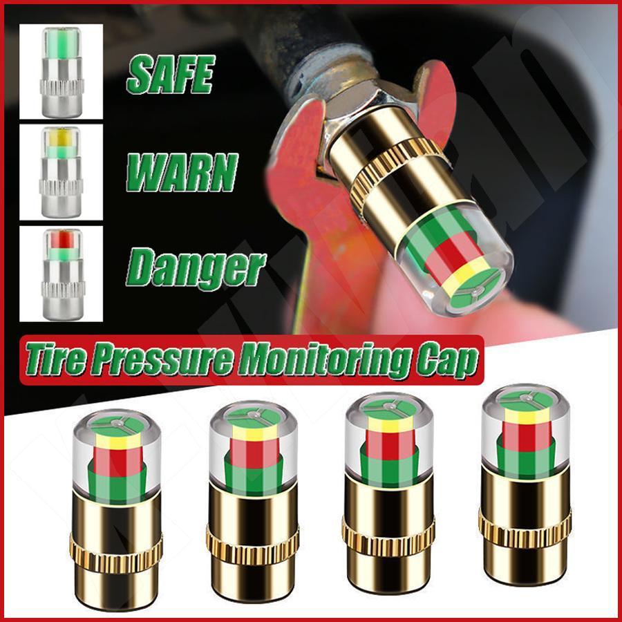 Đồng hồ đo áp suất lốp Nắp van 4 chiếc Đồng hồ đo cảnh báo Mũ giám sát áp suất lốp Phụ kiện ô tô pomervn