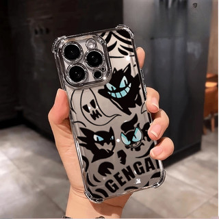 Ốp Lưng Cho Xiaomi POCO X7 Pro F8 Ultra F7 X6 F5 X5 X3 NFC F4 M7 M4 Mi 15Ultra 15 14 Pro 14T Pokemon Gengar Mạ Chống Sốc Mềm Trong Suốt