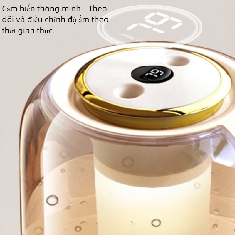 Máy Tạo Ẩm Phun Kép - Màn Hình Số Hiển Thị Độ Ẩm, Sương Nano Siêu Nhỏ - Chạy Siêu êm