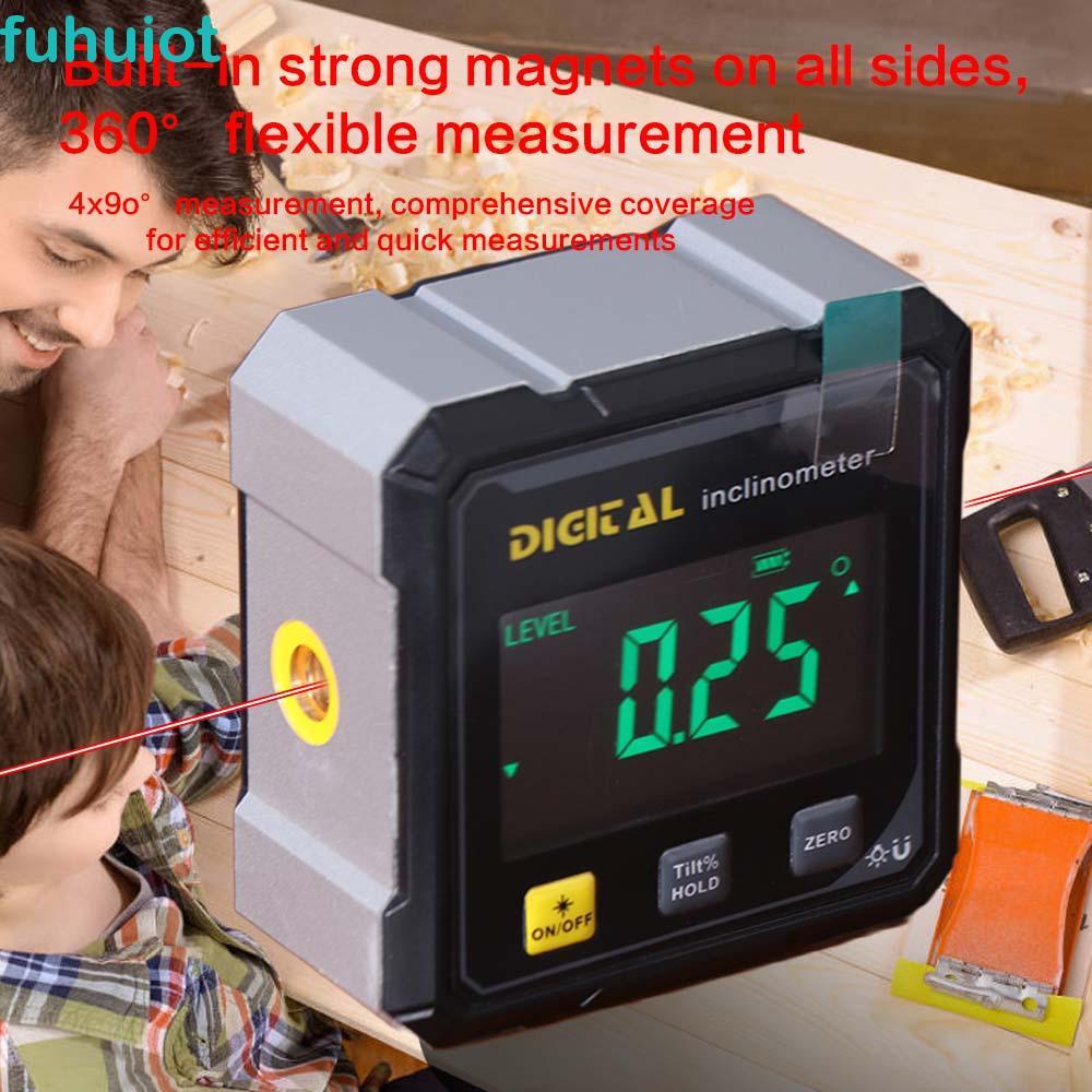 Máy đo góc hiển thị FUHUIOT, Máy đo độ hút bốn mặt, Máy đo góc chính xác nhỏ gọn 360 độ di động Laser cấp điện tử