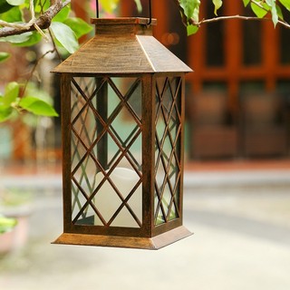 Đèn trang trí sân vườn năng lượng mặt trời phong cách cổ điển, chất liệu sắt, kiểu cung điện, dùng ngoài trời