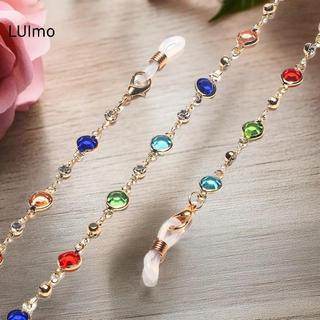 LUImo Sản Xuất Bằng Tay Kính Dây Xích Cho Ánh Sáng Mùa Hè Ngọc Trai Sang Trọng Pha Lê Xanh Hải Quân Dây Treo Thời Trang Chống Mất Mắt SBS