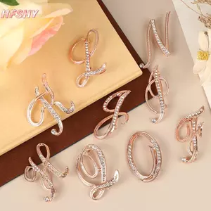 HFSHY Phụ Kiện Trang Sức Nữ Sang Trọng với Chữ Thổ Cẩm Hình Hoa Hồng Màu Vàng và Đá Pha Lê Giả Kim Cương