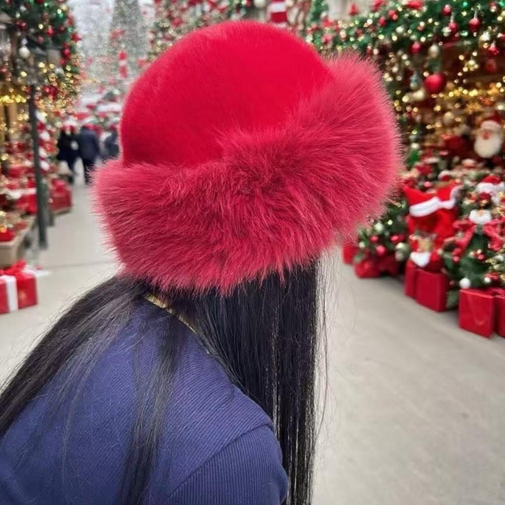 Mũ Mùa Đông Margredy Lông Tơ Màu Đỏ Dày Sang TrỌng, Chống Gió Lạnh Cho Bé Gái Và Nữ