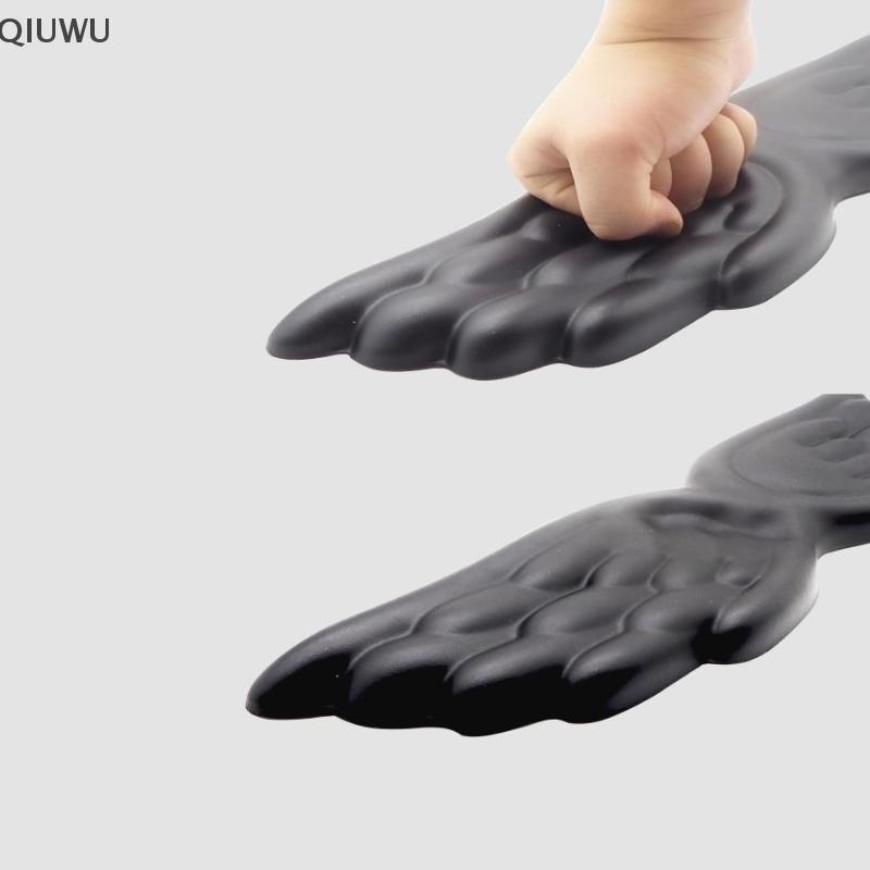 QIUWU Đôi Cánh Thiên Thần Hình Bàn Phím Chuột Cổ Tay Còn Lại Cánh Nhớ Bọt Silicon Chống Trơn Trượt Công Thái Học Bảo Vệ Cổ Tay Bàn Thảm Miếng Lót Chuột.
