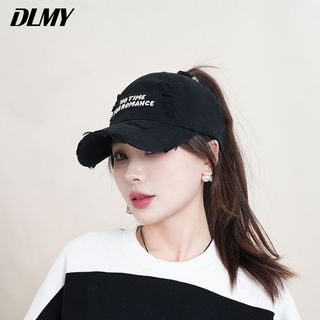 Mũ bóng chày mỏng, thêu, có thể buộc đuôi ngựa, phong cách mới, vành mềm, phù hợp mùa xuân hè