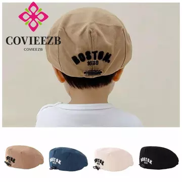Mũ nồi cho bé COVIEEZB, Mũ lưỡi trai thêu chữ có dây rút cho trẻ em, Mũ lưỡi trai có thể điều chỉnh màu trơn phong cách Hàn Quốc Mũ lưỡi trai