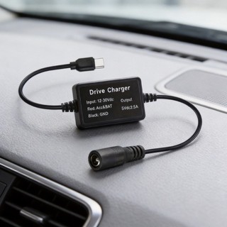 Cutep 9V 12V 24V DC5521 sang USB C Cáp nguồn ô tô DC5 5x2 1 đến Type C Bộ chuyển đổi bước xuống 5V 2 5A Đầu ra cho bảng điều khiển đến