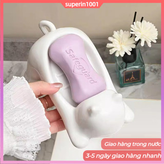 Hộp xà phòng chống trượt cho mèo trắng co giãn Phòng tắm Tilt Drain Hộp xà phòng dễ thương và thiết thực sành điệu