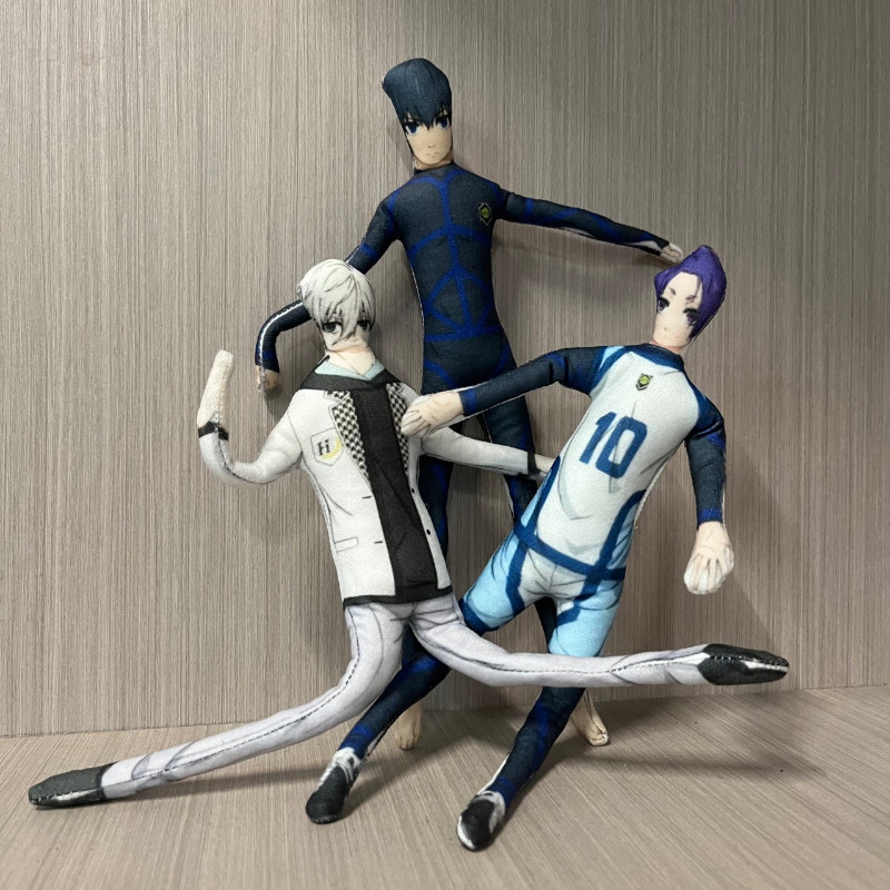 Khóa Xanh Sang Trọng Đồ Chơi Nhồi Bông Trò Chơi Anime Hình Búp Bê Xoắn Hình Isagi Yoichi Trang Trí Phòng Anime Ngoại Vi Sáng Tạo Quà Tặng