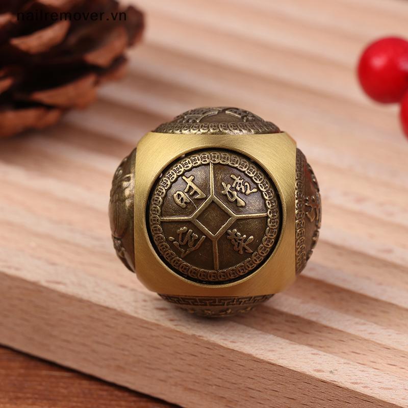[NR] Sáu mặt Bốn phước lành Lu Money Fidget Spinner Đồng thau Giảm căng thẳng Khối đàn áp Bóng Fidget Đồ chơi thủ công MỚI