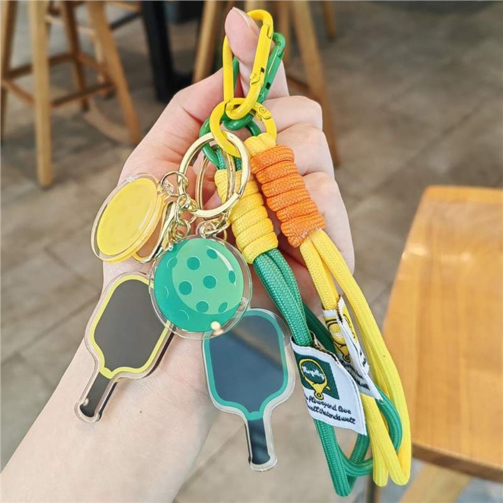 PWSEND Móc khóa mái chèo Pickleball, có dây buộc Mặt dây chuyền vợt Pickleball Acrylic, Phụ kiện túi đựng chìa khóa Pickleball có thể tháo rời sáng tạo