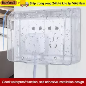 Vỏ bảo vệ công tắc BAMBOOB, Hộp chống nước ổ cắm treo tường tự dính, Nguồn cung cấp ổ cắm điện loại 86 Vỏ cắm điện bằng nhựa Phòng tắm