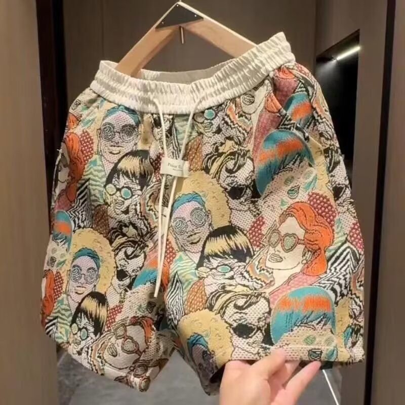Quần short Jacqurd họa tiết đơn giản, thời trang cho mùa hè