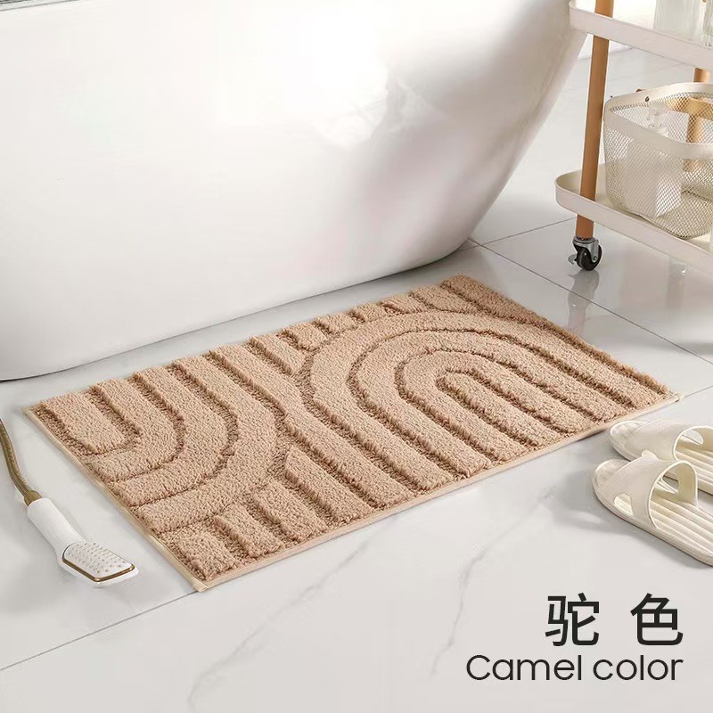 [Nordic Style] Thảm Lau Chân Nhà Tắm Lông Tuyết Flocking Siêu Thấm Hút - Thảm Chống Trượt 3D Dày Dặn Decor Cửa Ra Vào Phòng Ngủ - Morandi Grey