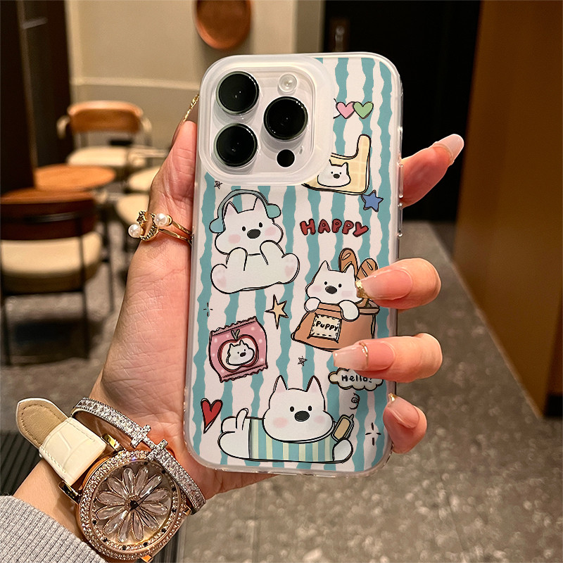 Sọc mềm dễ thương Cub Cub Groove cho 16 trường hợp iPhone 17Air Frosted Meta Air Air 14 13 11Pro