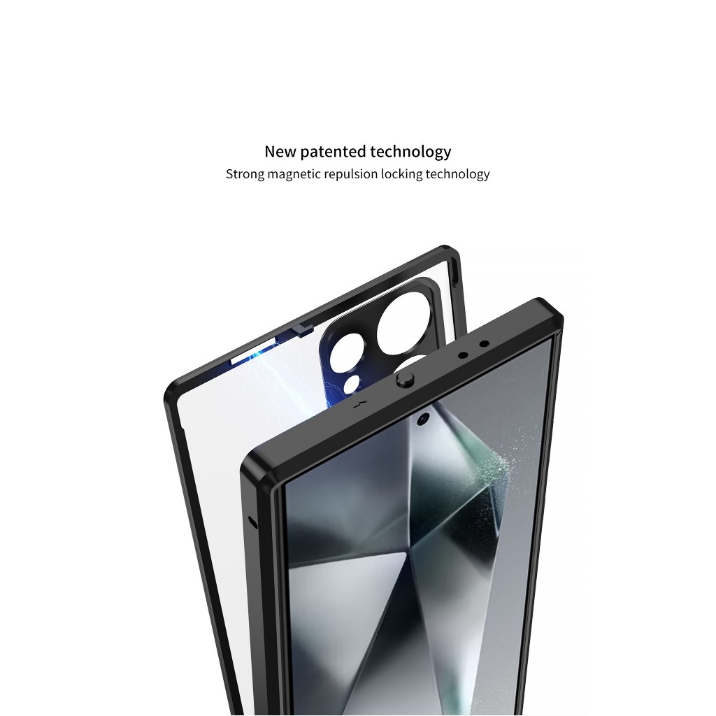 Khóa Từ Khung Kim Loại Nam Châm Sạc Không Dây Mờ Trong Suốt Điện Thoại Dành Cho Samsung S25 S26 Ultra S23 S24 Plus 5G Cover