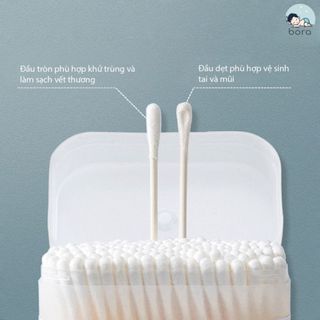 Tăm bông cho bé sơ sinh V-Coool, hộp 200/400 que