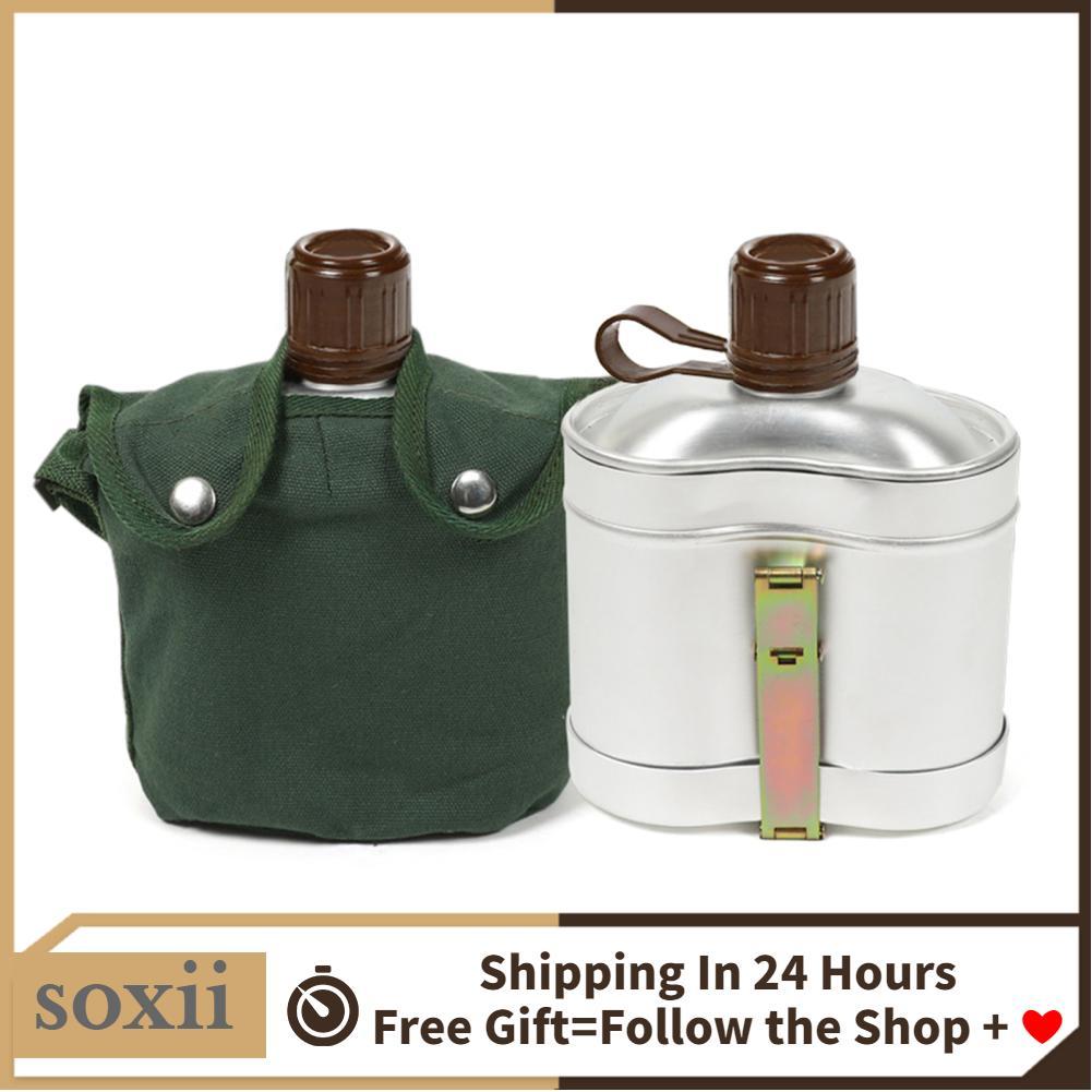 soxii GOTOTOP Bộ căng tin nhôm di động có cốc và nắp Dụng cụ nấu ăn nhẹ cho hoạt động đi bộ đường dài cắm trại ngoài trời