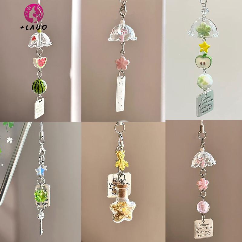 Springevenstar Trong Suốt Móc Khóa Chuông Gió Dễ Thương Mặt Dây Chuyền Móc Khóa Điện Thoại Di Động Dây Kawaii Túi Phụ Kiện Trang Trí Trang Trí Nhà Cửa Springevenstar