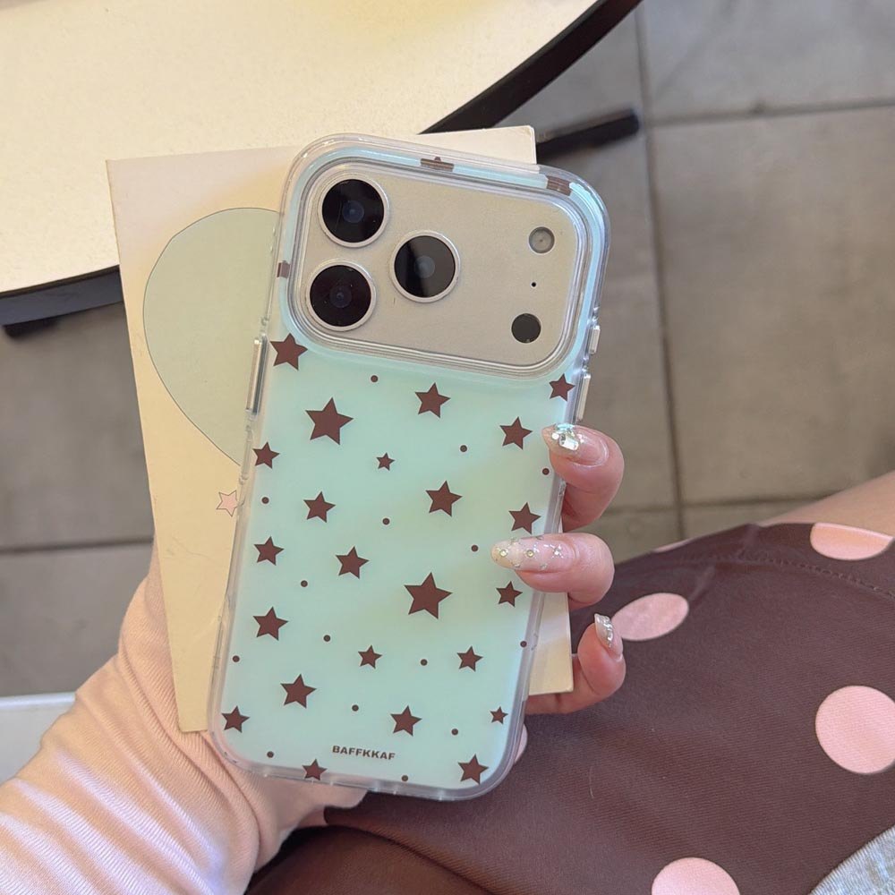 Ốp Lưng Cứng Tương Thích Với iPhone 13 14 14Pro 14ProMax 15 15Pro 15ProMax 16 16Pro 16ProMax 17 17Pro 17ProMax Ốp Họa Tiết Điểm Sóng Ngôi Sao