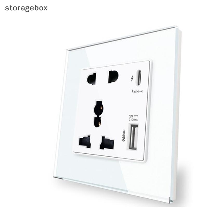 [Hộp lưu trữ] Bộ nguồn 2100MA USB Soet Bảng điều khiển quốc tế 13A UK Wall Type C Giao diện đẹp