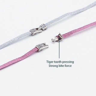 1 Cặp / 2 Cặp Dây Giày Co Giãn Không Buộc, Khóa Kim Cương Lấp Lánh, Đế Bằng, Nhiều Màu Sắc, Phụ Kiện