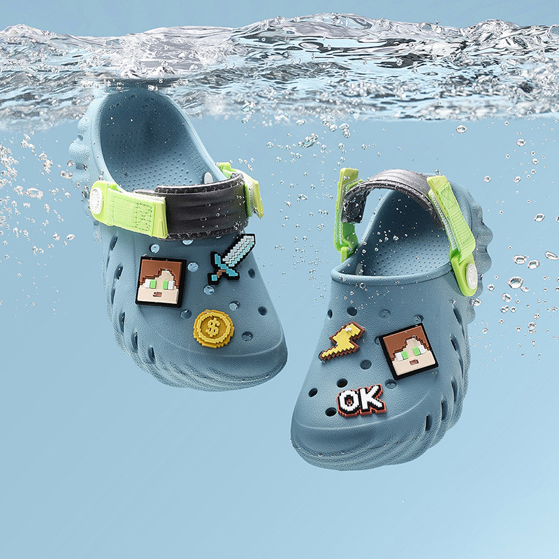 Cheerful Mario Dép Xăng đan Đế Cao Su ngoài trời big boy Velcro strappy thoáng khí, Dép sục Điều chỉnh đep Thời Trang cho trẻ em
