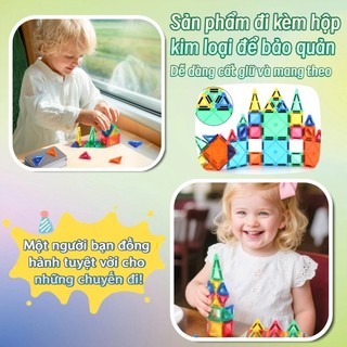 【BabyJoy】Đồ chơi xếp hình nam châm mini, khối từ hút di động,phát triển tư duy 2D/3D cho trẻ em,Quà tặng trẻ em