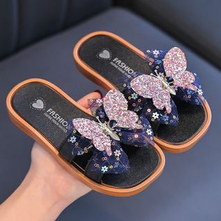 Dép bướm cho bé gái phong cách công chúa - dép lê đế mềm chống trượt đi biển mùa hè