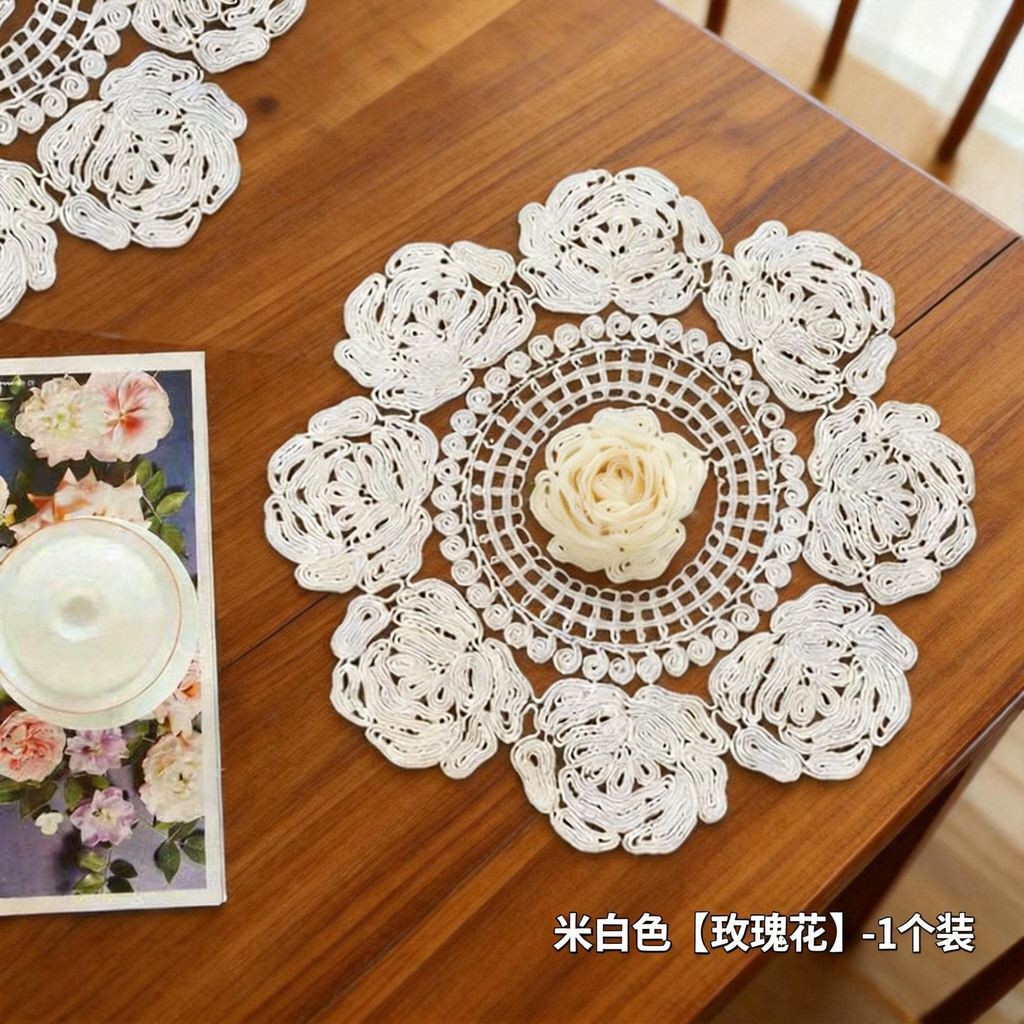 Thảm thêu Placemat Thấm hút và cách nhiệt Coaster Bình đế Thảm trải bàn nhỏ