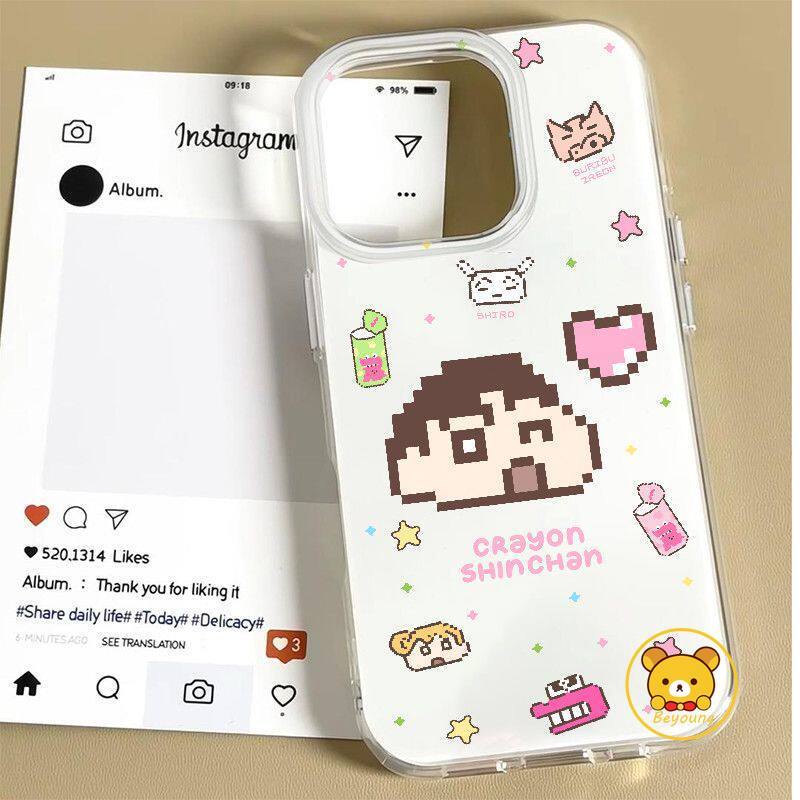 Ốp Điện Thoại Crayon Shin-chan Cho Samsung Galaxy S26 S25 S24 S23 S22 S21 Ultra Plus S20 FE Lite A73 A72 A71 A53 A52 A52S A51 5G 4G Bìa Hoạt Hình Dễ Thương Kem Trắng Vỏ Mềm