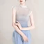Áo khiêu vũ NICOLOO, Áo lưới trong suốt không tay thanh lịch, thoáng khí Gradient cổ giữa mềm mại Trang phục khiêu vũ hiện đại Tập Yoga khiêu vũ