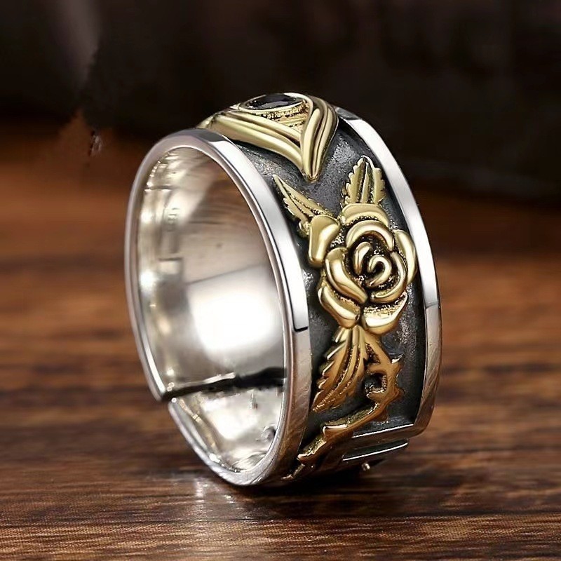 Nhẫn nam mắt thần Horus cổ điển, màu bạc, thiết kế cá tính, đa mục đích