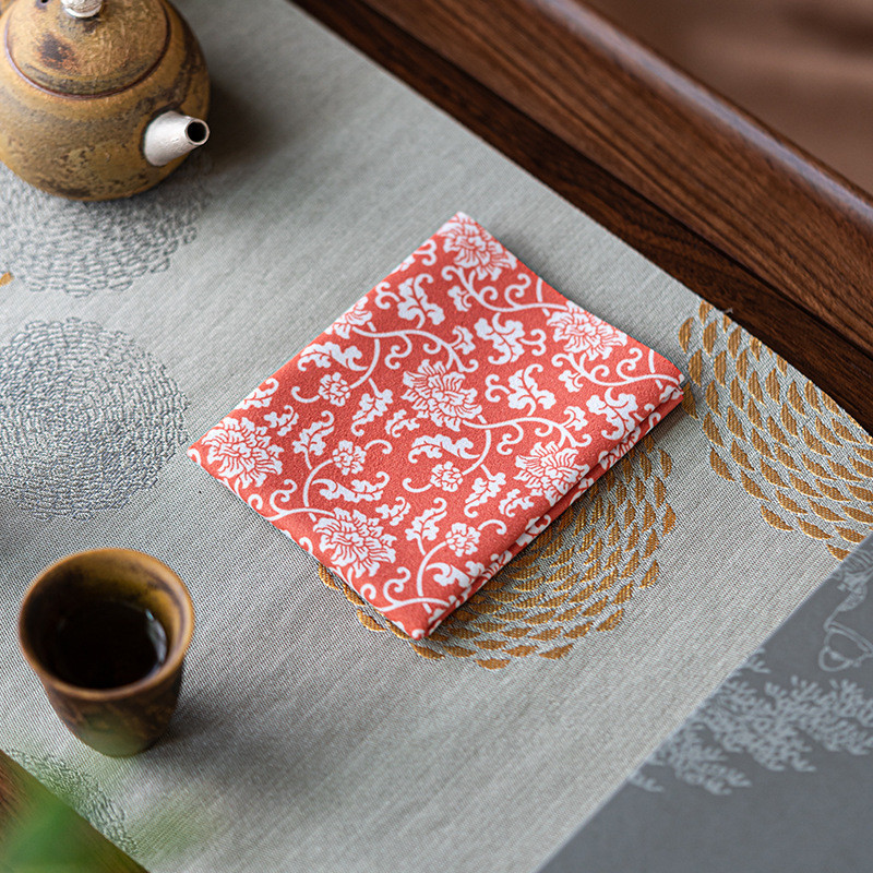 [Phong Cách Thiền] Khăn Lau Trà Vải Nhung Hai Mặt - Thấm Hút Nước Cực Tốt - Khăn Decor Bàn Trà & Thảm Lót Trang Sức Á Đông Sang Trọng [32x22cm]