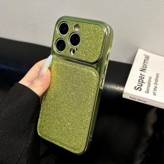 Bảo Vệ Toàn Diện Ống Kính Mạ Bột Lấp Lánh Vỏ Điện Thoại Acrylic Cho iPhone 17Promax 17pro 13 14 15 16 Pro Max Vỏ Di Động Nữ Chống Sốc