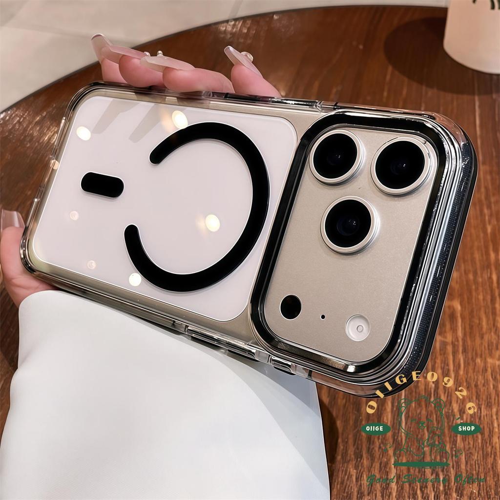 【 Ốp lưng iPhone17 】 Vỏ điện thoại từ tính acrylic pha lê màu iphone17 Pro Max 16 15 14 13 12 cho vỏ iPhone Vỏ mềm silicon TPU chống sốc