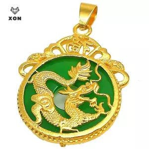 Mặt dây chuyền màu vàng rồng gió Trung Quốc - Phù hợp làm quà tặng cho nam và nữ