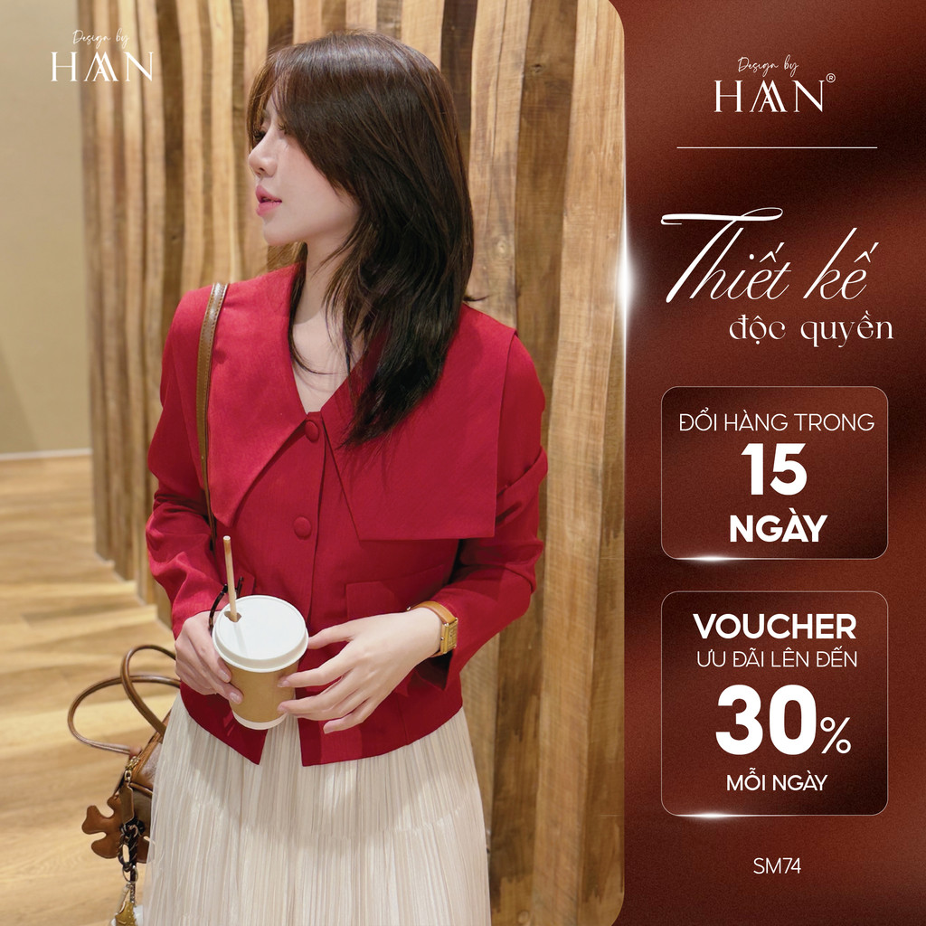 Áo Sơ Mi Nữ Dài Tay Cổ Lá Dáng Ngắn Basic Chất Xước Hàn Cao Cấp, Sơ Mi Kiểu Nữ Hàn Quốc - SM74