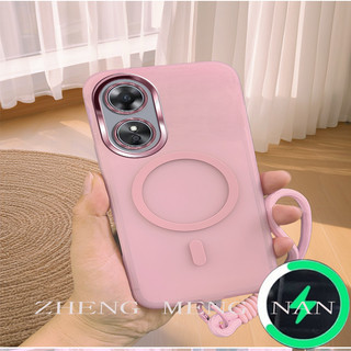Thích hợp cho Ốp điện thoại OPPO A17 A17K A97 5G Vỏ mềm mờ nhiều màu sắc có dây đeo tay 0036