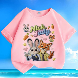 Áo thun cổ tròn thoải mái được thêu hình Judynick của Disney, được thiết kế dành riêng cho bé gái.