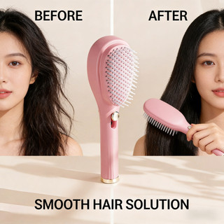 Lược ma thuật có thể thu vào Massage & Dụng cụ làm sạch da đầu Loại ép Bàn chải tóc lông tơ di động