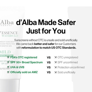 d'Alba Waterfull Essence Suncream – Chống nắng nâng tông, căng bóng glass skin (50ml)