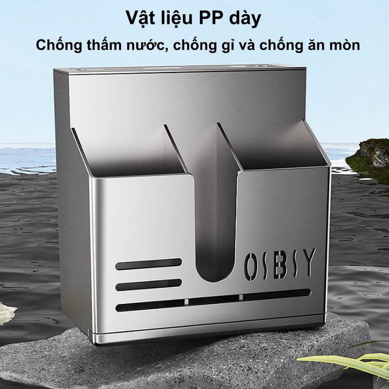 Kệ đựng đũa thìa nhà bếp treo tường nhựa PP bền tiết kiệm không gian khô ráo vệ sinh gắn nhanh